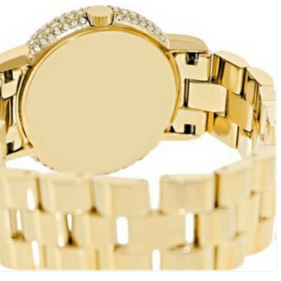 UNIQUE MARC JACOBS MARCI GOLD TONE, CRYSTAL, STAINLESS STEEL LINK BRACELET WATCH - Picture 5 of 7